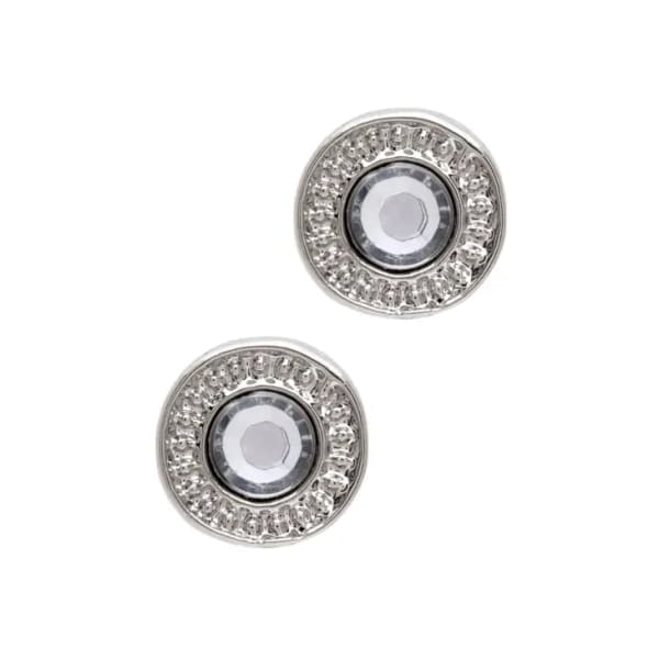 Silver Crystal Stud Earrings by Laura Janelle - Large