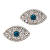 Silver Crystal Stud Earrings by Laura Janelle - Evil Eye