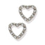 Silver Crystal Heart Stud Earrings