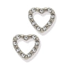 Silver Crystal Stud Earrings by Laura Janelle - Heart