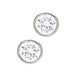 Silver Round Crystal Stud Earrings