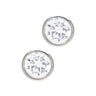 Silver Round Crystal Stud Earrings