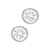 Silver Crystal Stud Earrings by Laura Janelle - Round