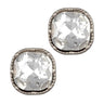 Silver Large Crystal Stud Earrings