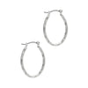 Silver Hoop and Dangle Earrings by Laura Janelle - Oval