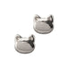 Silver Cat Head Stud Earrings