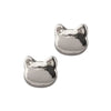 Silver Stud Earrings by Laura Janelle - Cat Head