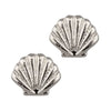 Silver Stud Earrings by Laura Janelle - Seashell