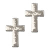 Silver Stud Earrings by Laura Janelle - Small Cross