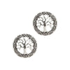 Silver Stud Earrings by Laura Janelle - Tree Of Life