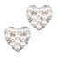 Silver Pearl Heart Stud Earrings