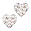Silver Stud Earrings by Laura Janelle - Pearl Heart