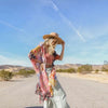Sky Blue Floral Patchwork Kimono - Clothing