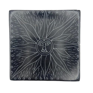 Soapstone Black Sun Box - trinket box