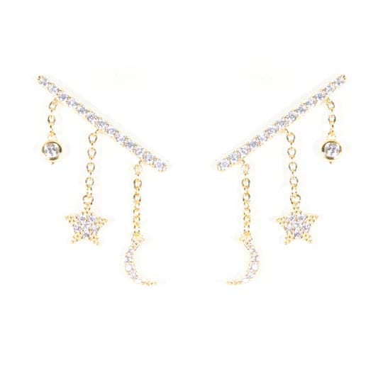 Star & Moon Climber Earrings