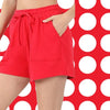 Summer Love Ruby Red Cotton Shorts - Done