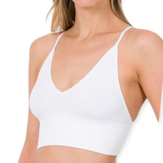 Elizabeth Bralette - White / S | M - Clothing