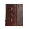 Three Stoned Leather Journal - journal