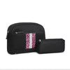 Toni Neoprene Striped Cosmetic Bag by Jen and Co. - Black +