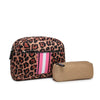 Toni Neoprene Striped Cosmetic Bag by Jen and Co. - Cheetah