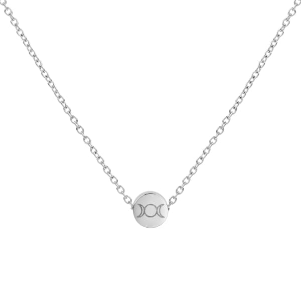 Triple Goddess Mini Pendant Necklace - Silver Stainless