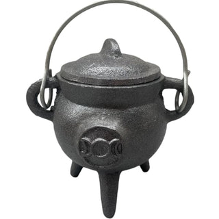 Mystical Triple Moon Cast Iron Cauldron - Cauldon