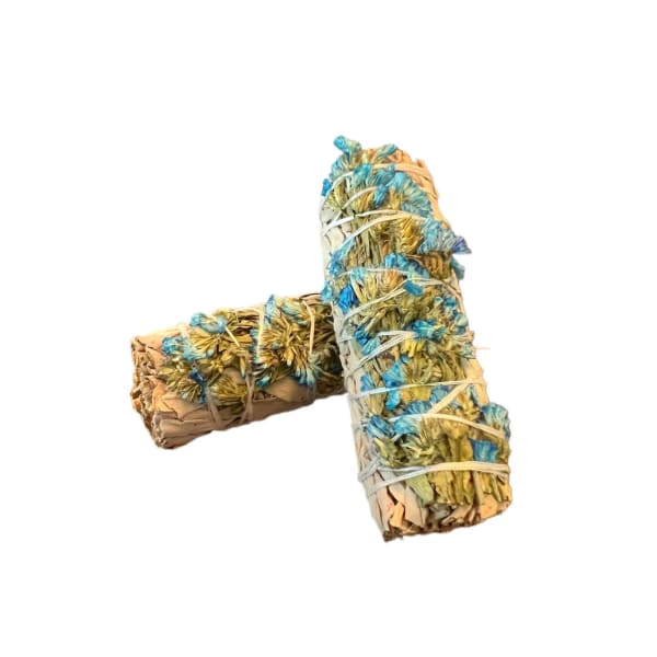 White Sage w/Blue Sinuate Flowers
