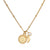 White Topaz Gold Mandala Moon Charm Necklace by Satya 