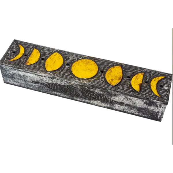 Wood Incense Storage Box - Moon Phases - incense holder