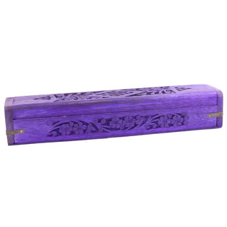 Wooden Incense Burner Box 12’’ - Purple
