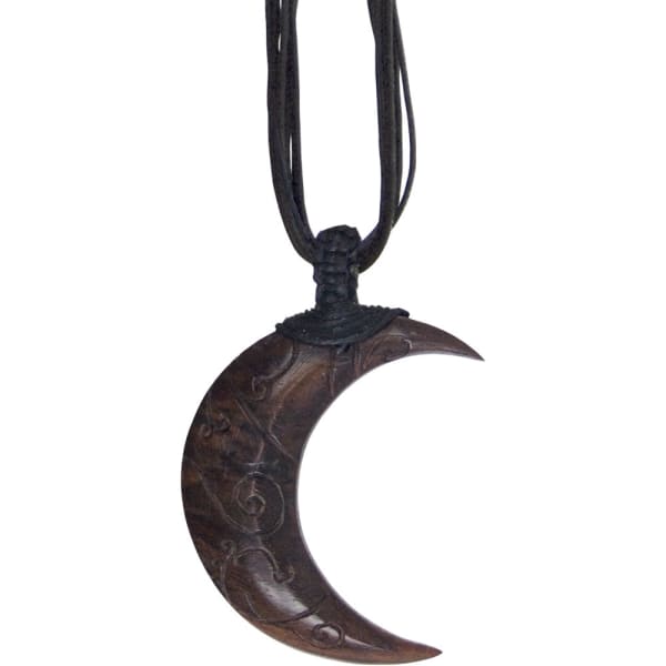 Wooden Moon Pendant - Necklaces