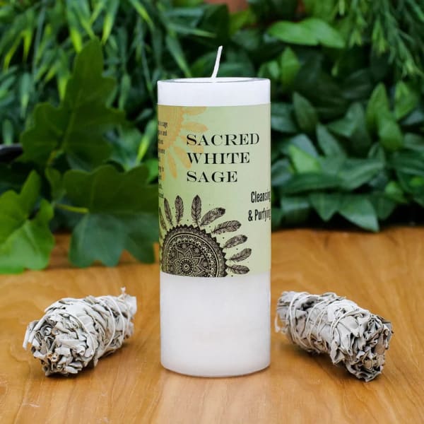 World Magic Sacred White Sage Candle - Candles