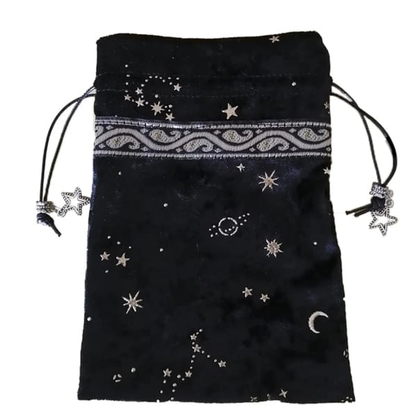 Written in the Stars Black Velvet Tarot Bag - tarot card bag