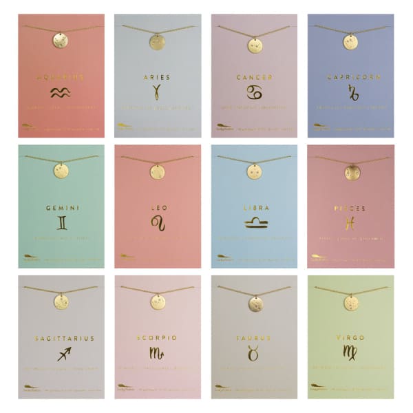 Zodiac Necklaces by Lucky Feather - Done
